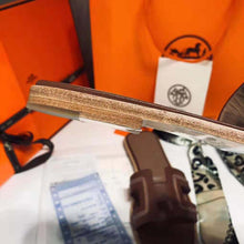 Load image into Gallery viewer, Hermes Women Oran Sandal Calfskin Stitched Detail Iconic "H"-Brown