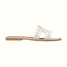 Load image into Gallery viewer, Hermes Women Oran Sandal Calfskin Stitched Detail Iconic "H"-White