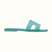 Load image into Gallery viewer, Hermes Women Oran Sandal Epsom Calfskin Iconic "H" Cut-Out-Aqua