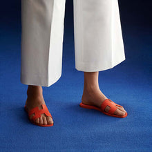 Load image into Gallery viewer, Hermes Women Oran Sandal Epsom Calfskin Iconic H Cut-Out-Orange
