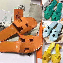 Load image into Gallery viewer, Hermes Women Oran Sandal Epsom Calfskin Iconic H Cut-Out-Orange