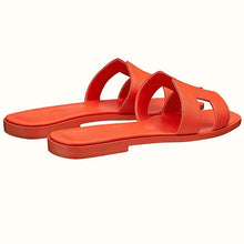 Load image into Gallery viewer, Hermes Women Oran Sandal Epsom Calfskin Iconic H Cut-Out-Orange