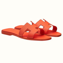 Load image into Gallery viewer, Hermes Women Oran Sandal Epsom Calfskin Iconic H Cut-Out-Orange