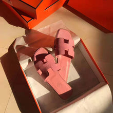 Load image into Gallery viewer, Hermes Women Oran Sandal Epsom Calfskin Iconic "H" Cut-Out-Pink