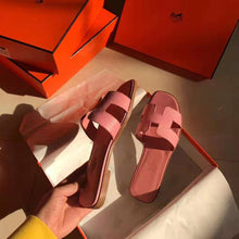 Load image into Gallery viewer, Hermes Women Oran Sandal Epsom Calfskin Iconic "H" Cut-Out-Pink