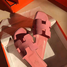 Load image into Gallery viewer, Hermes Women Oran Sandal Epsom Calfskin Iconic "H" Cut-Out-Pink