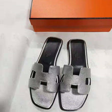 Load image into Gallery viewer, Hermes Women Oran Sandal Epsom Calfskin Iconic "H" Cut-Out-Silver