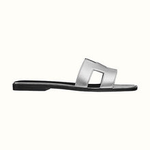 Load image into Gallery viewer, Hermes Women Oran Sandal Epsom Calfskin Iconic "H" Cut-Out-Silver