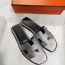 Load image into Gallery viewer, Hermes Women Oran Sandal Epsom Calfskin Iconic "H" Cut-Out-Silver