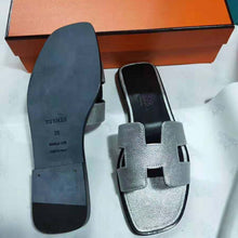 Load image into Gallery viewer, Hermes Women Oran Sandal Epsom Calfskin Iconic "H" Cut-Out-Silver