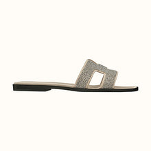 Load image into Gallery viewer, Hermes Women Oran Sandal Hermes Sandal Metallic Nappa Leather Cristal Powder