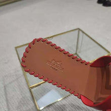 Load image into Gallery viewer, Hermes Women Oran Sandal in Braided Calfskin with Iconic H Cut-Out-Red