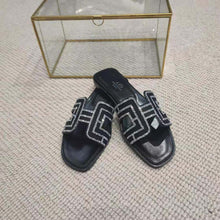 Load image into Gallery viewer, Hermes Women Oran Sandal in Suede Goatskin-Black