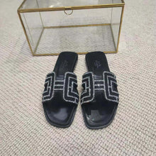 Load image into Gallery viewer, Hermes Women Oran Sandal in Suede Goatskin-Black