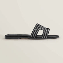 Load image into Gallery viewer, Hermes Women Oran Sandal in Suede Goatskin-Black