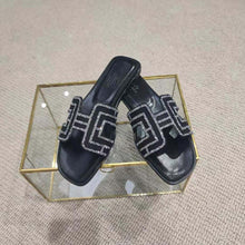Load image into Gallery viewer, Hermes Women Oran Sandal in Suede Goatskin-Black