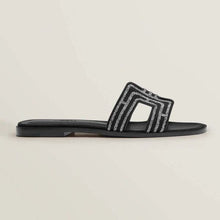 Load image into Gallery viewer, Hermes Women Oran Sandal in Suede Goatskin-Black