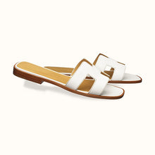 Load image into Gallery viewer, Hermes Women Oran Sandal Patent Calfskin Iconic "H"-White
