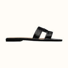 Load image into Gallery viewer, Hermes Women Oran Sandal Smooth Mississippiensis Alligator Iconic "H" Cut-Out