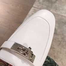 Load image into Gallery viewer, Hermes Women Oz Mule Goatskin "Brides De Gala Shadow"-White