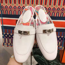 Load image into Gallery viewer, Hermes Women Oz Mule Goatskin "Brides De Gala Shadow"-White