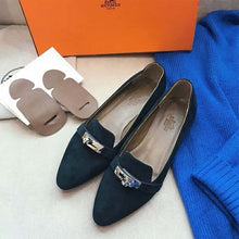 Load image into Gallery viewer, Hermes Women Pegase Ballerina in Calfskin-Navy