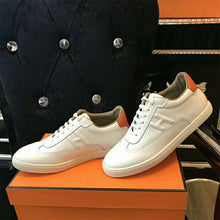 Load image into Gallery viewer, Hermes Women Quicker Sneaker Calfskin Print Iconic "H"-White