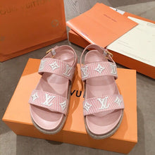 Load image into Gallery viewer, Louis Vuitton Casual Sandals Monogram Reverse Canvas Spring/Summer Collection Light Pink