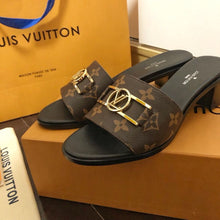 Load image into Gallery viewer, Louis Vuitton Lock It Mule Patent Monogram Canvas Black/Brown For Women LV 1A660F