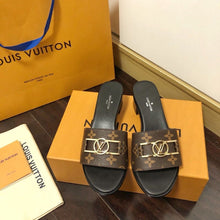 Load image into Gallery viewer, Louis Vuitton Lock It Mule Patent Monogram Canvas Black/Brown For Women LV 1A660F