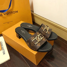 Load image into Gallery viewer, Louis Vuitton Lock It Mule Patent Monogram Canvas Black/Brown For Women LV 1A660F