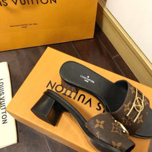 Load image into Gallery viewer, Louis Vuitton Lock It Mule Patent Monogram Canvas Black/Brown For Women LV 1A660F
