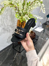 Load image into Gallery viewer, Louis Vuitton Lock It Mules Calfskin Leather Spring/Summer Collection Black