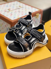 Load image into Gallery viewer, Louis Vuitton LV Archlight Flat Sandal Satin Black/White For Women LV