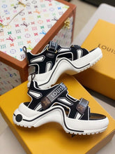 Load image into Gallery viewer, Louis Vuitton LV Archlight Flat Sandal Satin Black/White For Women LV
