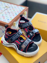 Load image into Gallery viewer, Louis Vuitton LV Archlight Flat Sandal Satin Red/Black For Women LV