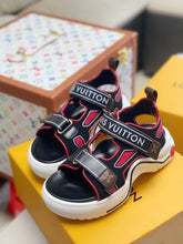 Load image into Gallery viewer, Louis Vuitton LV Archlight Flat Sandal Satin Red/Black For Women LV
