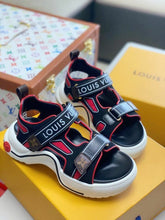 Load image into Gallery viewer, Louis Vuitton LV Archlight Flat Sandal Satin Red/Black For Women LV