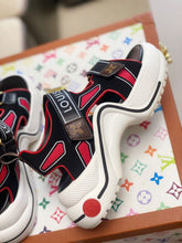 Load image into Gallery viewer, Louis Vuitton LV Archlight Flat Sandal Satin Red/Black For Women LV