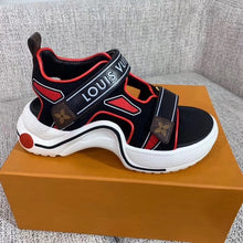 Load image into Gallery viewer, Louis Vuitton LV Archlight Flat Sandal Velvet Black/Red For Women LV