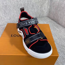 Load image into Gallery viewer, Louis Vuitton LV Archlight Flat Sandal Velvet Black/Red For Women LV