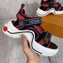 Load image into Gallery viewer, Louis Vuitton LV Archlight Flat Sandal Velvet Black/Red For Women LV