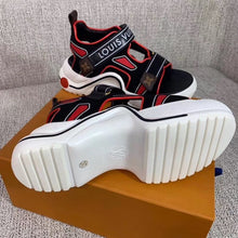 Load image into Gallery viewer, Louis Vuitton LV Archlight Flat Sandal Velvet Black/Red For Women LV