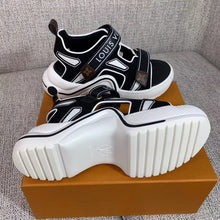 Load image into Gallery viewer, Louis Vuitton LV Archlight Flat Sandal Velvet Black/White For Women LV