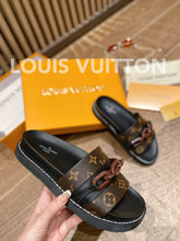 Load image into Gallery viewer, Louis Vuitton LV Sunset Flat Comfort Mule Black/Brown For Women LV