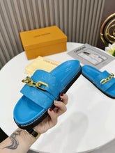 Load image into Gallery viewer, Louis Vuitton LV Sunset Flat Comfort Mule Blue For Women LV
