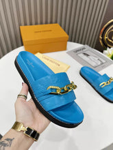 Load image into Gallery viewer, Louis Vuitton LV Sunset Flat Comfort Mule Blue For Women LV
