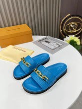 Load image into Gallery viewer, Louis Vuitton LV Sunset Flat Comfort Mule Blue For Women LV