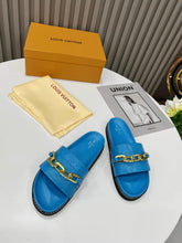 Load image into Gallery viewer, Louis Vuitton LV Sunset Flat Comfort Mule Blue For Women LV