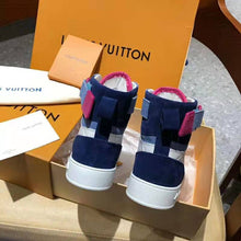 Load image into Gallery viewer, Louis Vuitton LV Unisex Boombox Sneaker Boot in Embossed Lamb Leather-Pink